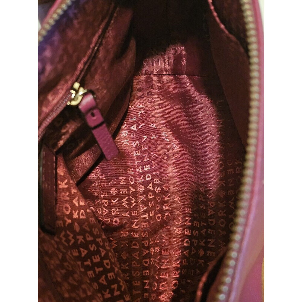 Kate Spade NY Keanette Anna Court Leather Crossbody Bag Shoulder Bag Red Plum - Picture 9 of 12